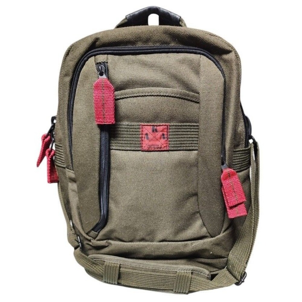 AKA Olive Green Heavy Canvas Backpack Shoulder Bag NWOT